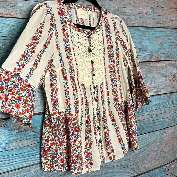 Anthropologie Maeve Floral Top Boho Chic Size 2 - Picture 3 of 7